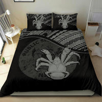 Niue Duvet Cover Set - Niue Coat Of Arms & Coconut Crab Black - Polynesian Pride