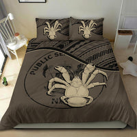 Niue Duvet Cover Set - Niue Coat Of Arms & Coconut Crab Brown - Polynesian Pride