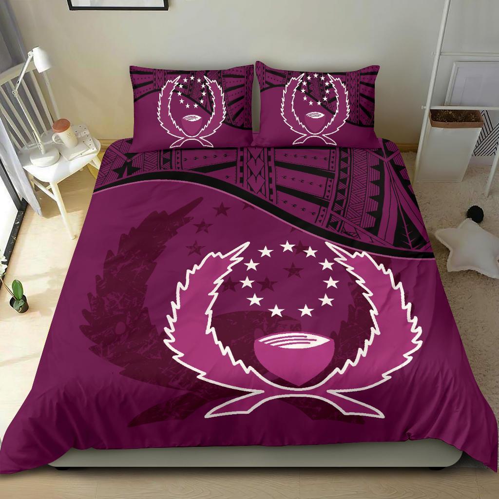 Pohnpei Duvet Cover Set - Pohnpei Flag Pink - Polynesian Pride