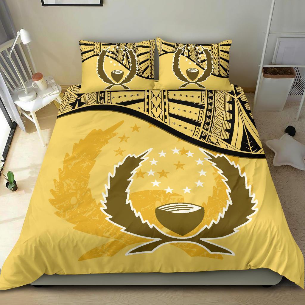 Pohnpei Duvet Cover Set - Pohnpei Flag Yellow - Polynesian Pride