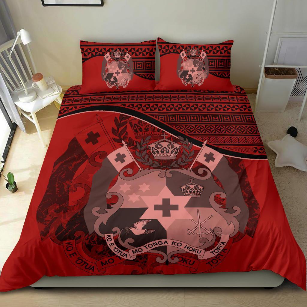 Polynesian Duvet Cover Set - Tonga Bedding Set Red - Polynesian Pride