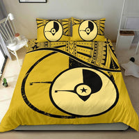 Yap Duvet Cover Set - Yap Flag Tattoo Yellow - Polynesian Pride