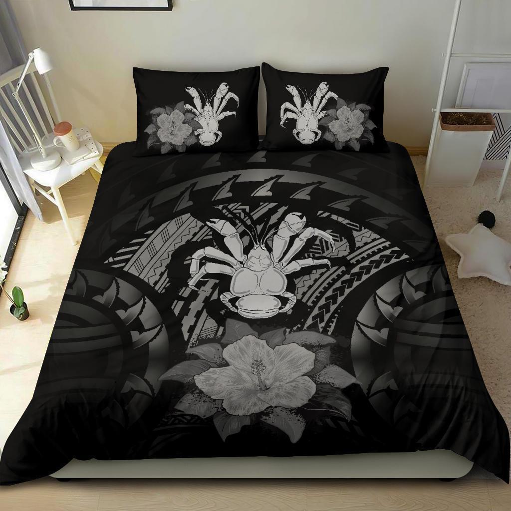 Niue Duvet Cover Set - Coconut Crab & Gray Hibiscus - Polynesian Pride
