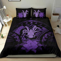 Niue Duvet Cover Set - Coconut Crab & Purple Hibiscus - Polynesian Pride