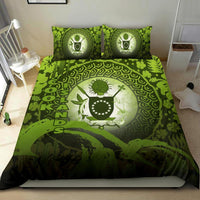 Cook Islands Bedding Set - Wave And Hibiscus Green - Polynesian Pride