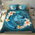 Cook Islands Bedding Set - Blue Plumeria Animal Tattoo - Polynesian Pride