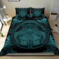 Hawaiian Map Madame Pele Polynesian Bedding Set Blue - Polynesian Pride