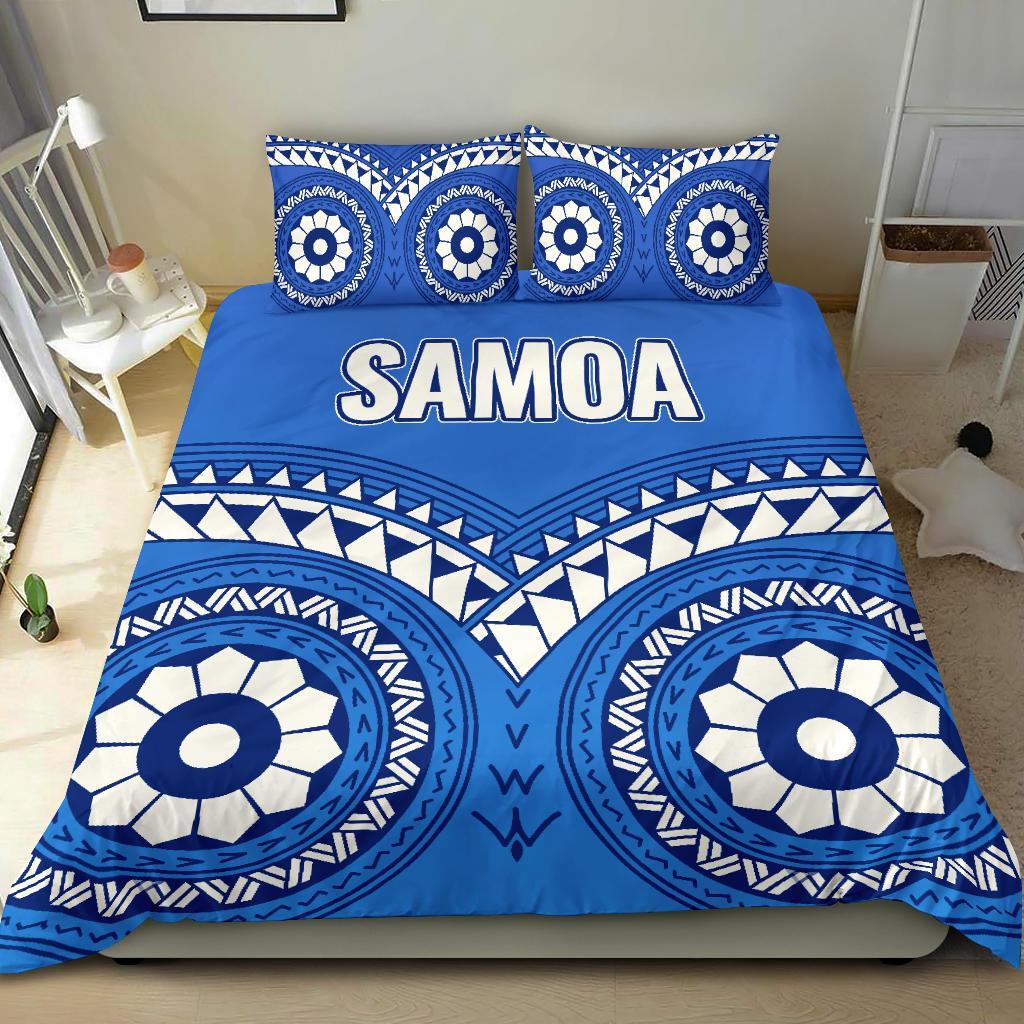 Polynesian Bedding Set - Samoa Tribal Pattern Duvet Cover Set Blue - Polynesian Pride