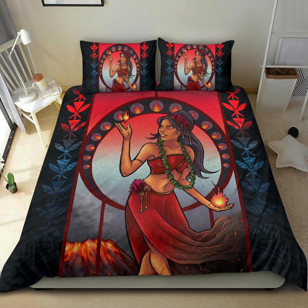 Polynesian Hawaii Duvet Cover Set Set - Pele Hawaiian Girl - Polynesian Pride