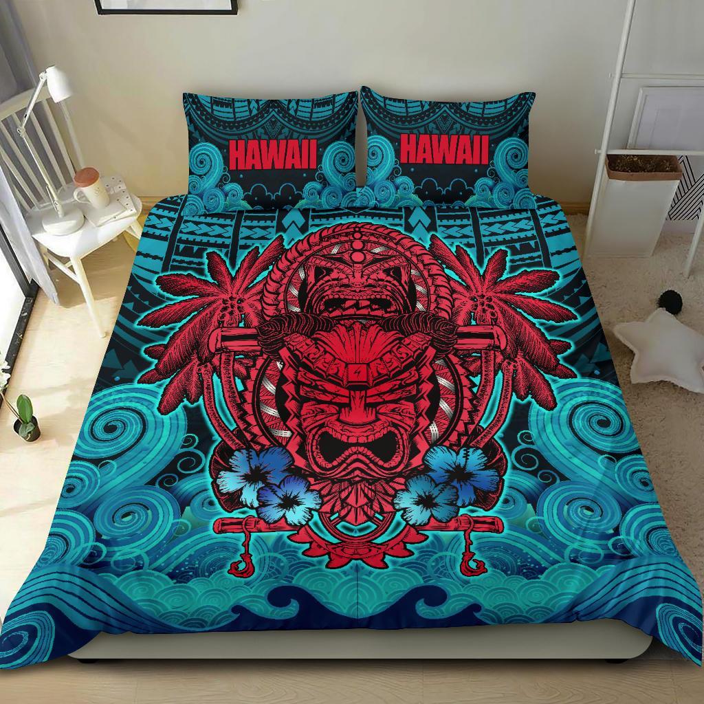 Polynesian Hawaii Duvet Cover Set - Hawaiian Tiki (Red) - Polynesian Pride