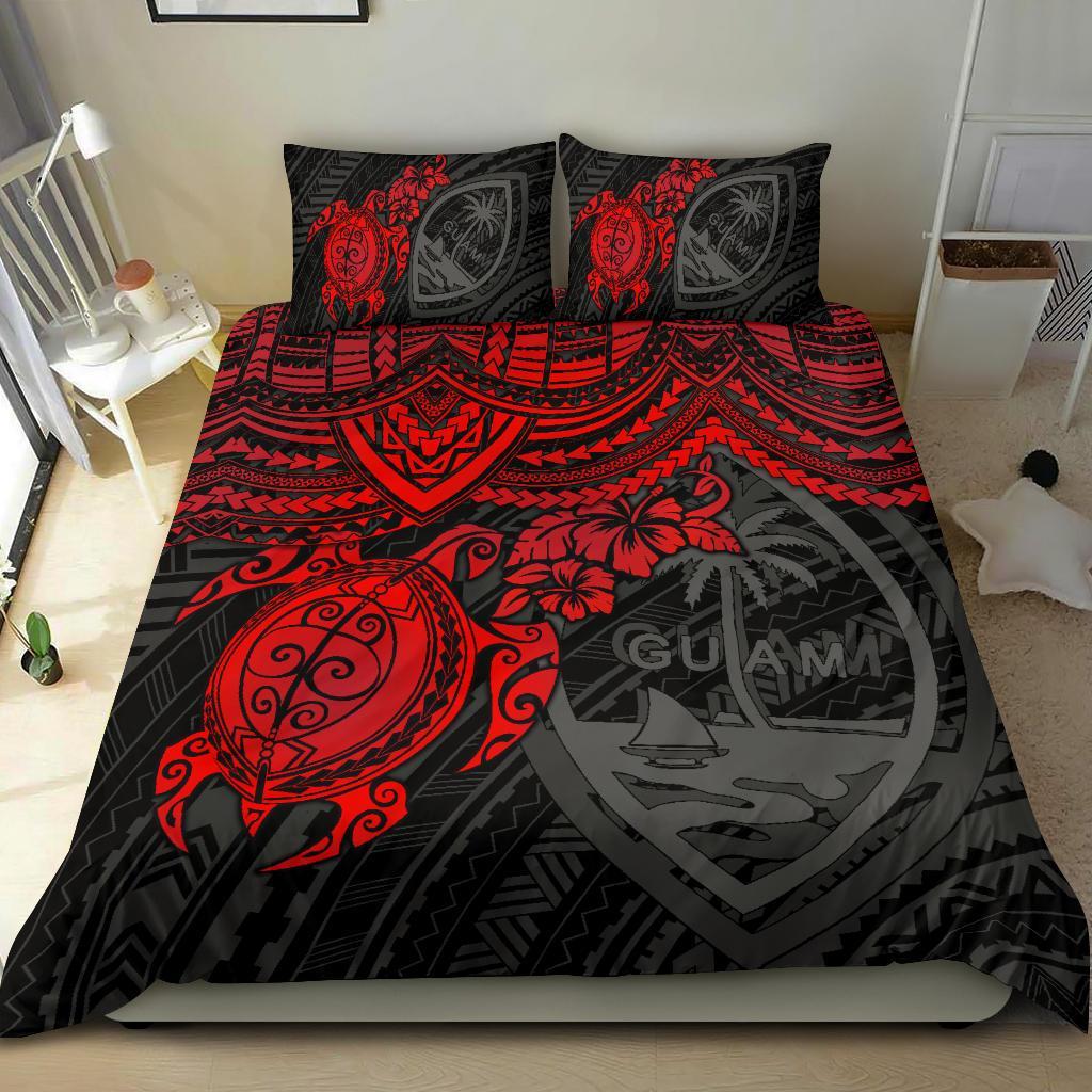 Guam Polynesian Duvet Cover Set - Red Turtle - Polynesian Pride