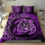 Hawaiian Map Turtle Polynesian Bedding Set Circle Purple - Polynesian Pride