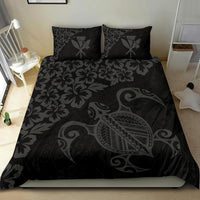 Hawaiian Map Turtle Hibiscus Kanaka Polynesian Bedding Set - Gray - Polynesian Pride
