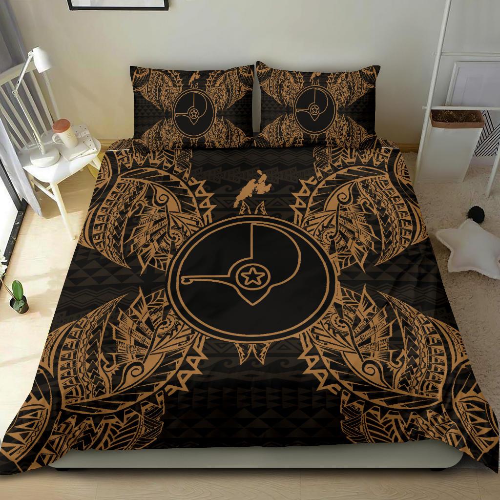 Polynesian Bedding Set - Yap Duvet Cover Set Map Gold - Polynesian Pride