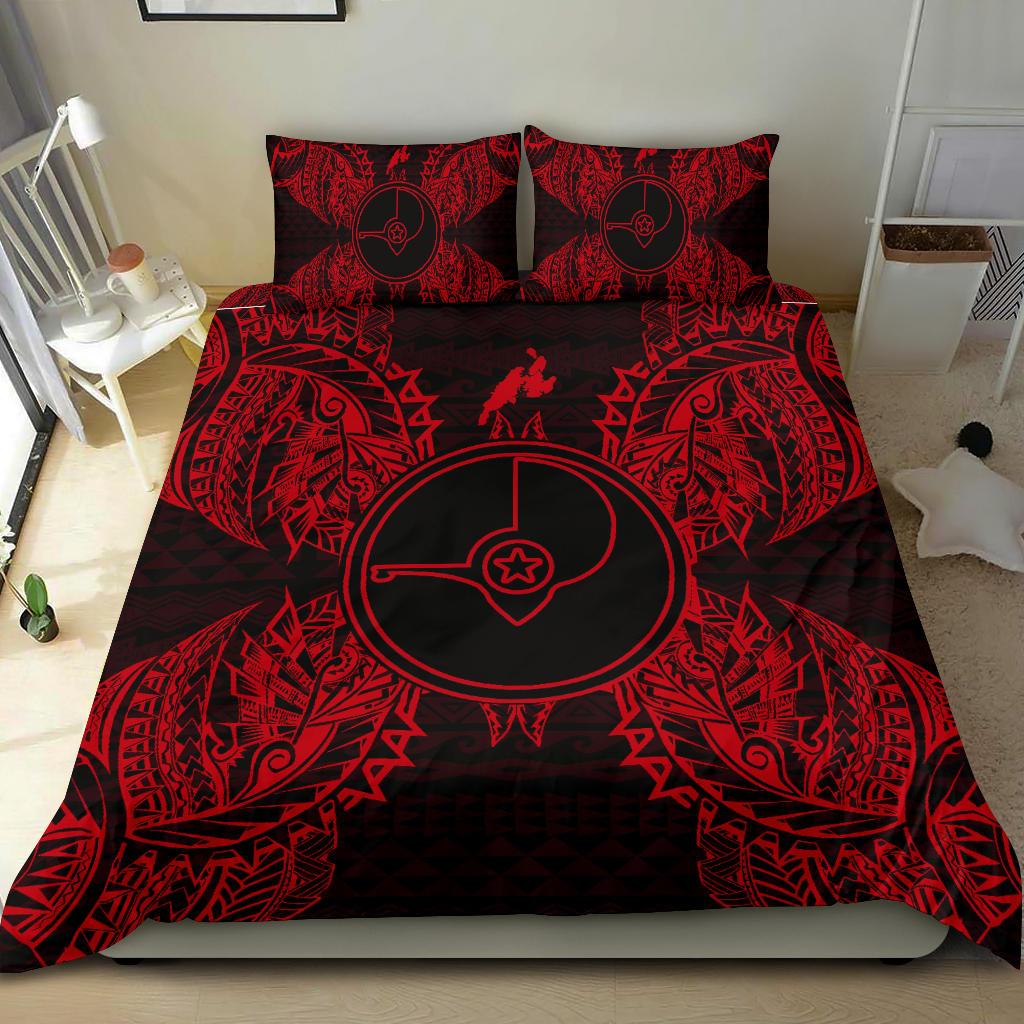 Polynesian Bedding Set - Yap Duvet Cover Set Map Red - Polynesian Pride