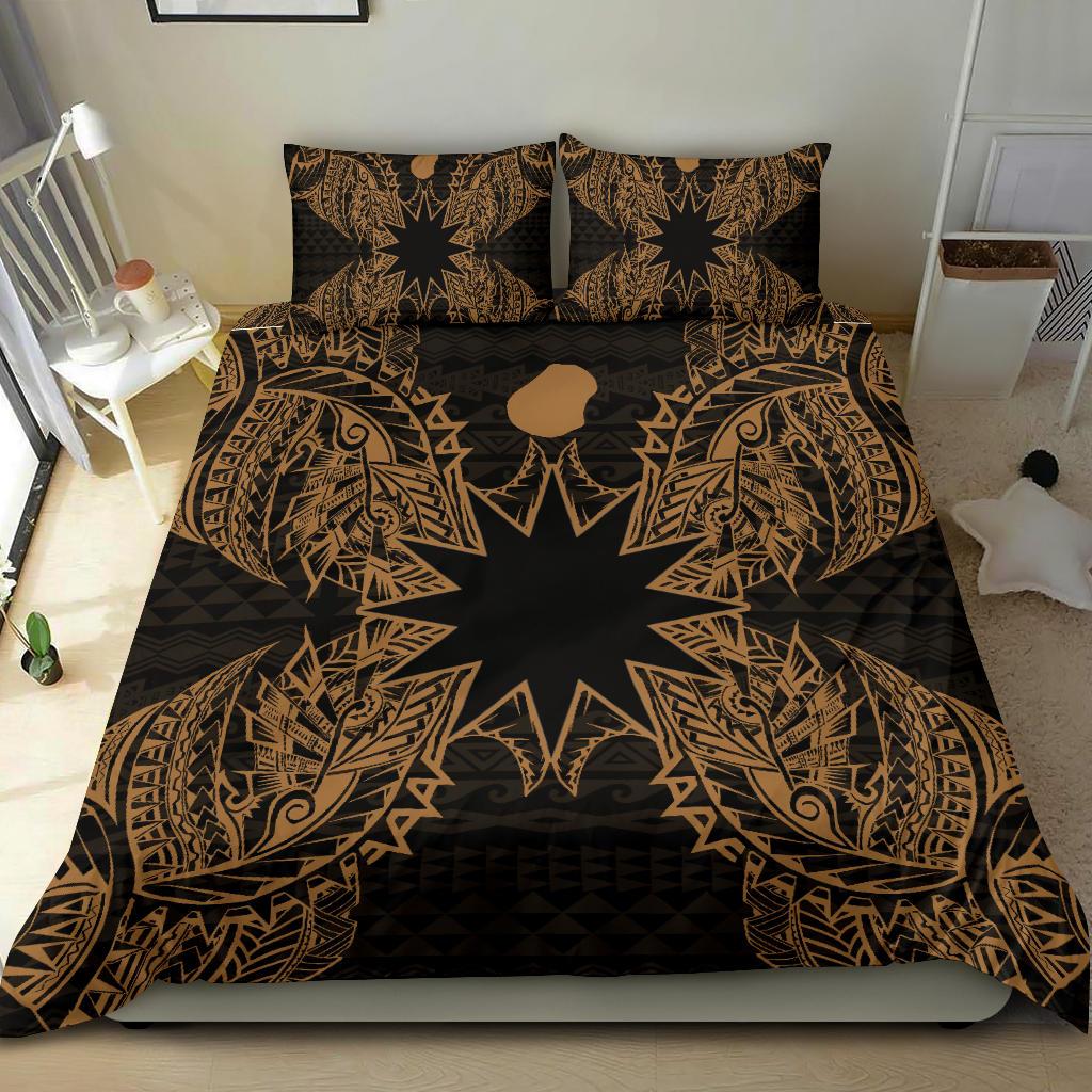 Polynesian Bedding Set - Nauru Duvet Cover Set Map Gold - Polynesian Pride
