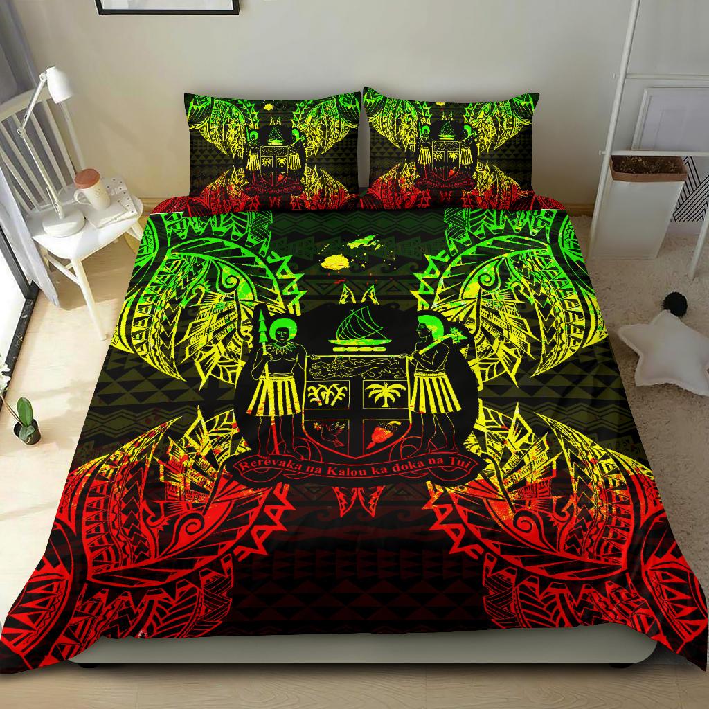 Polynesian Bedding Set - Fiji Duvet Cover Set Map Reggae - Polynesian Pride