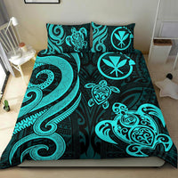 Polynesian Bedding Set - Hawaii (Kanaka Maoli) Duvet Cover Set Turquoise Tentacle Turtle Blue - Polynesian Pride