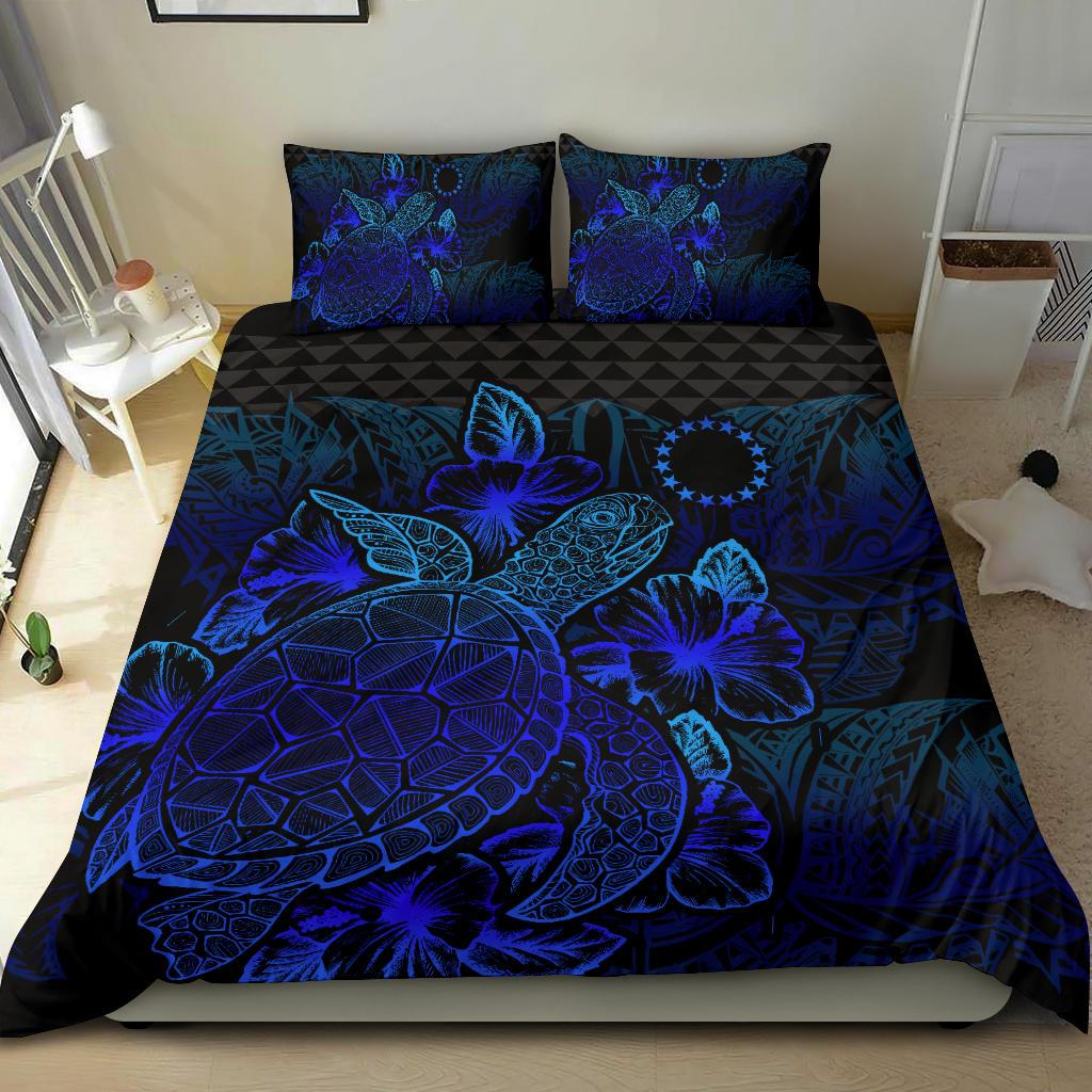 Polynesian Bedding Set - Cook Islands Duvet Cover Set Blue Color - Polynesian Pride