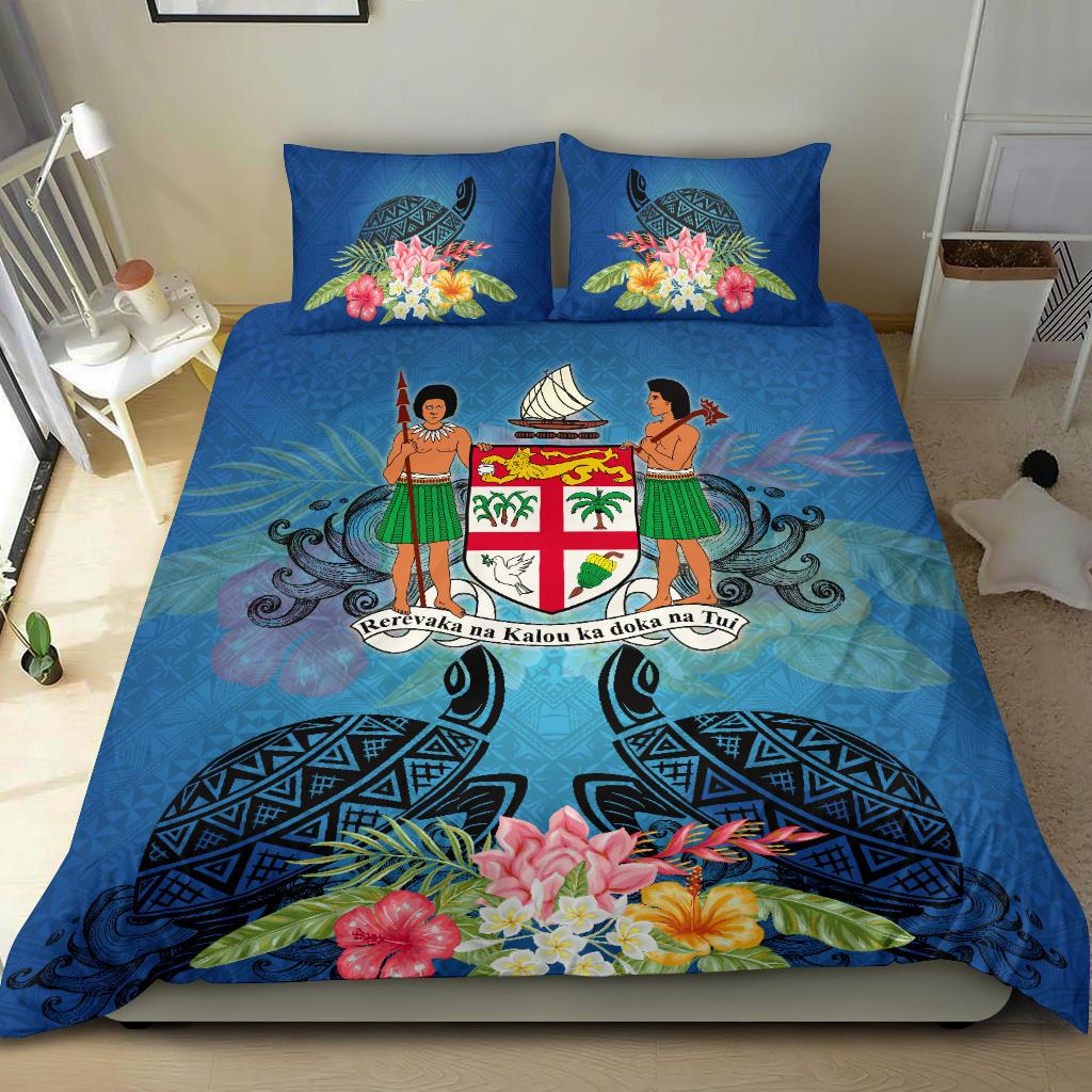 Fiji Bedding Set - Turtle Hibiscus Tapa Patterns - Polynesian Pride