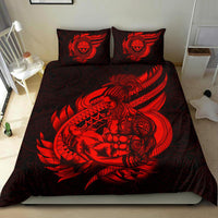 Polynesian Bedding Set - Federated States Of Micronesia Duvet Cover Set Father And Son Red - Polynesian Pride