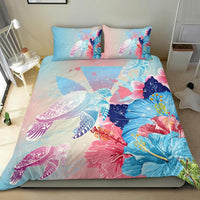 Hawaii Map Kanaka Hibiscus Polynesian Turtle Swimming Bedding Set - Sweet Dream Style - Polynesian Pride
