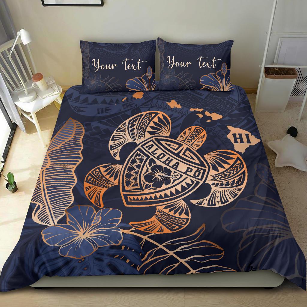 Personalized - Hawaii Polynesian Aloha Po Turtle Hibiscus Tropical Bedding Set - Special Edition - Polynesian Pride