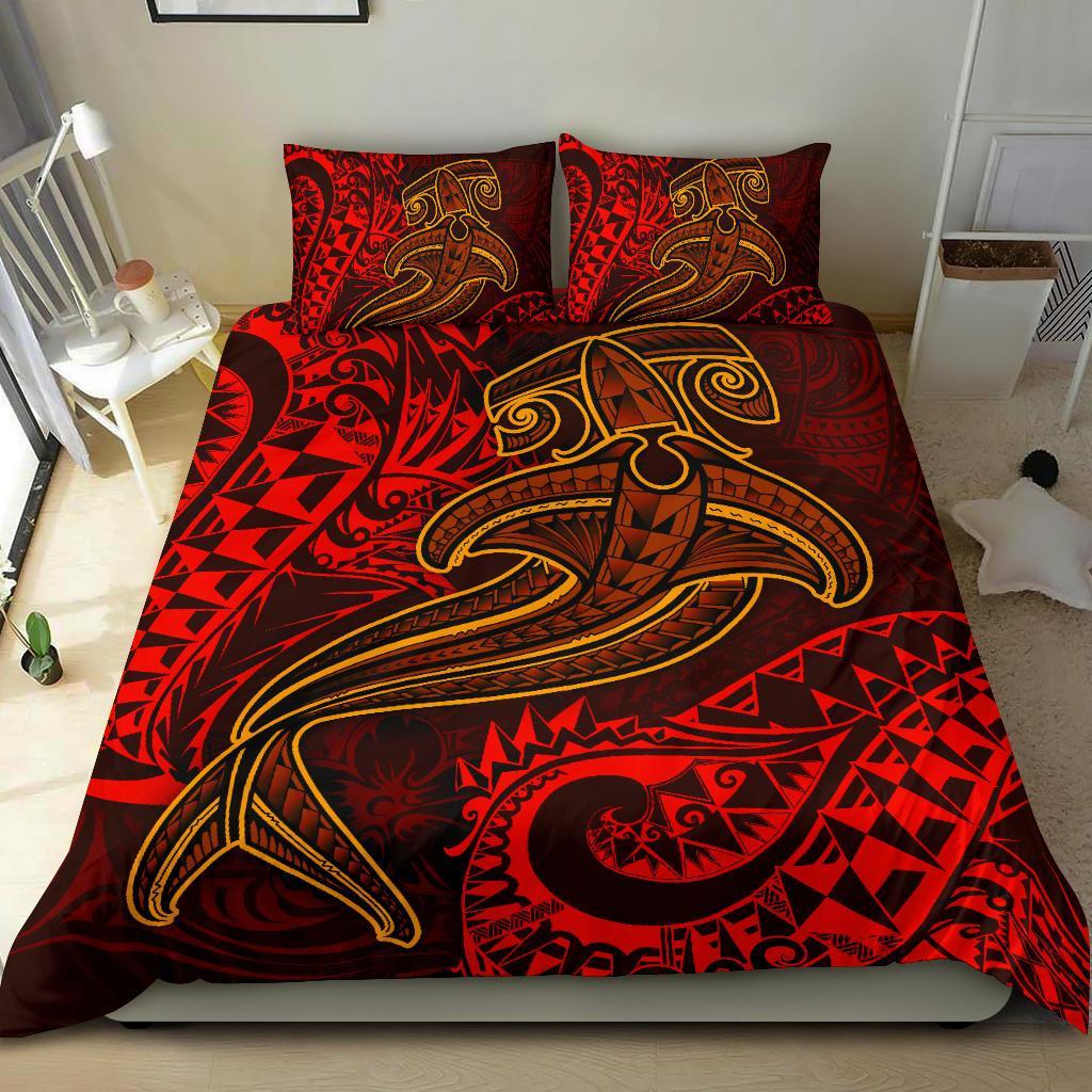 Polynesian Bedding Set - Red Shark Polynesian Tattoo - Polynesian Pride