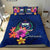 Polynesian Bedding Set - Samoa Duvet Cover Set Floral With Seal Blue - Polynesian Pride