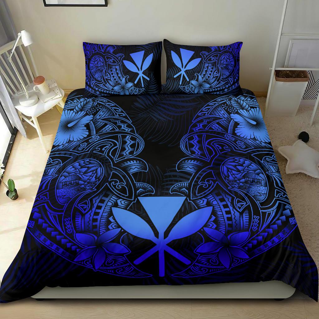 Polynesian Bedding Set - Hawaii (Kanaka Maoli) Duvet Cover Set - Blue Turtle Homeland BLUE - Polynesian Pride