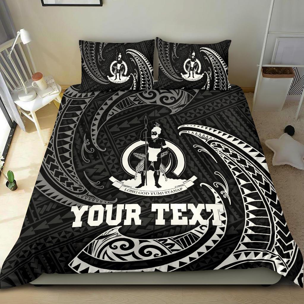 Vanuatu Polynesian Custom Personalised Bedding Set - White Tribal Wave - Polynesian Pride