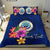 Micronesia Custom Personalised Bedding Set - Federated States of Micronesia Duvet Cover Set Floral With Seal Blue - Polynesian Pride