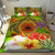 Samoa Polynesian Bedding Set - Manta Ray Tropical Flowers (Reggae) - Polynesian Pride