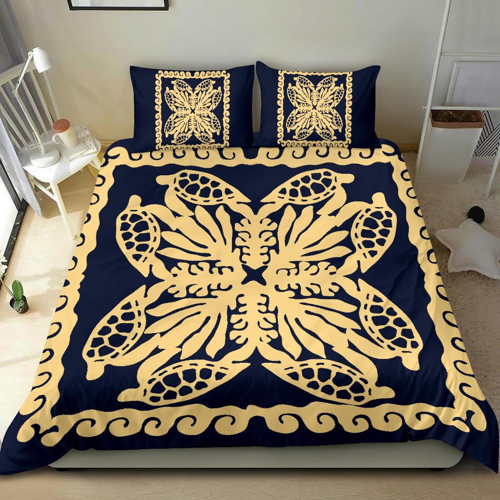 Hawaii Bedding Set - Hawaii Turtle Royal Indigo Bedding Set - Dey Style - Polynesian Pride