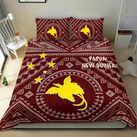 Papua New Guinea Bedding Set - Flag With Polynesian Patterns (Red) - Polynesian Pride