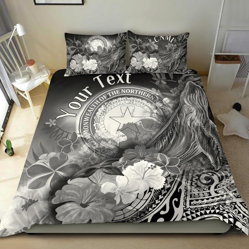 CNMI Custom Personalised Bedding Set - Humpback Whale with Tropical Flowers (white) White - Polynesian Pride