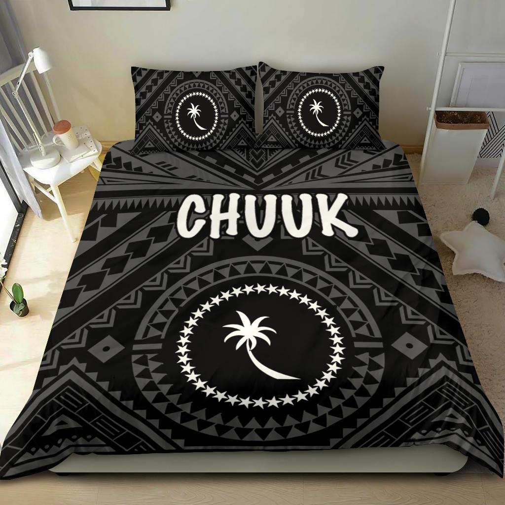 Chuuk Bedding Set - Chuuk Seal With Polynesian Tattoo Style ( Black) Black - Polynesian Pride