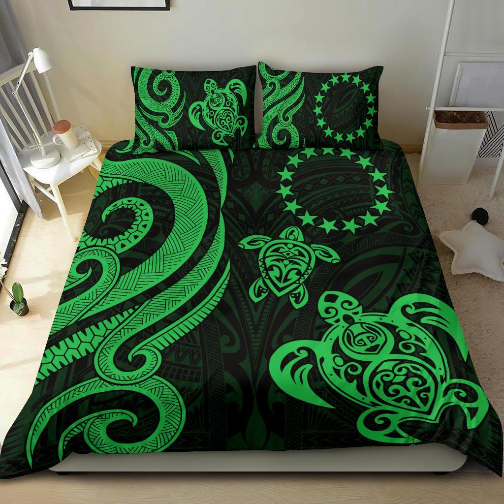 Cook Islands Bedding Set - Green Tentacle Turtle Green - Polynesian Pride