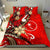 Chuuk Bedding Set - Tribal Flower With Special Turtles Red Color Red - Polynesian Pride