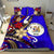 Niue Bedding Set - Tribal Flower With Special Turtles Blue Color Red - Polynesian Pride