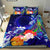 Cook Islands Bedding Set - Humpback Whale with Tropical Flowers (Blue) Blue - Polynesian Pride
