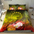 Cook Islands Custom Personalised Bedding Set - Humpback Whale with Tropical Flowers (Yellow) Yellow - Polynesian Pride