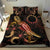 Cook Islands Polynesian Bedding Set - Turtle With Blooming Hibiscus Gold - Polynesian Pride