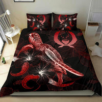 Pohnpei Polynesian Bedding Set - Turtle With Blooming Hibiscus Red - Polynesian Pride