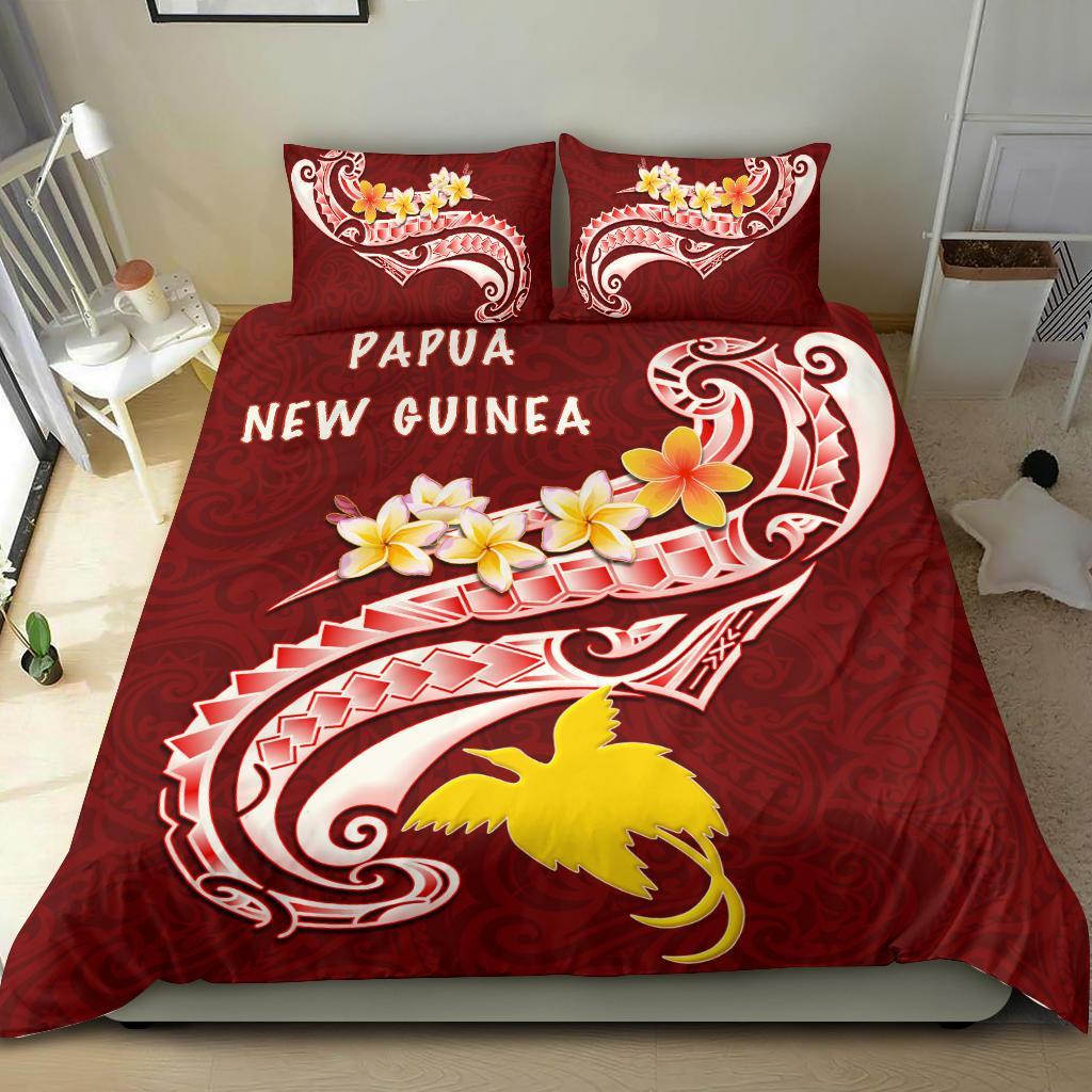 Papua New Guinea Bedding Set - PNG Seal Polynesian Patterns Plumeria - Polynesian Pride