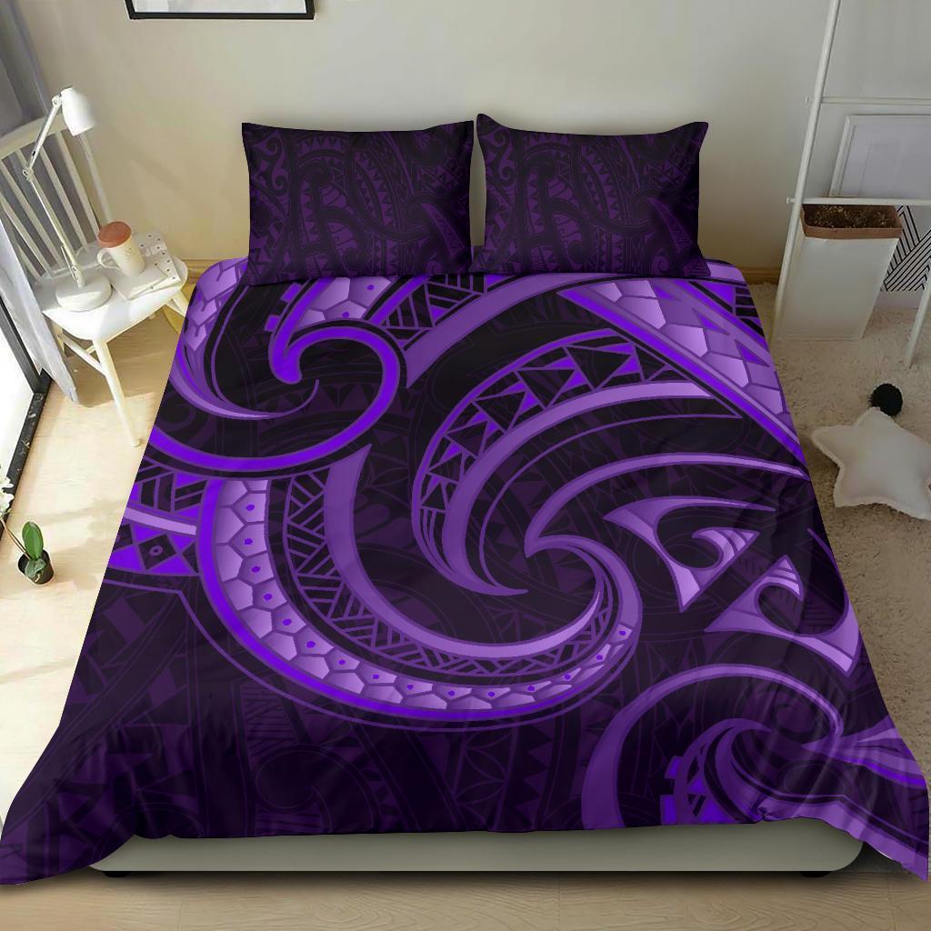 New Zealand Maori Mangopare Bedding Set Polynesian - Purple Purple - Polynesian Pride