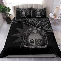 Nauru Duvet Cover Set - Nauru Bedding Flag & Coat Of Arms Black - Polynesian Pride