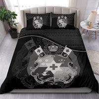 Tonga Duvet Cover Set - Tonga Coat Of Arms Black - Polynesian Pride