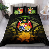 Tonga Duvet Cover Set - Tonga Coat Of Arms & Reggae Hibiscus - Polynesian Pride