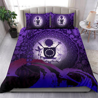 Cook Islands Bedding Set - Wave And Hibiscus Purple - Polynesian Pride